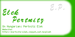 elek pertnitz business card